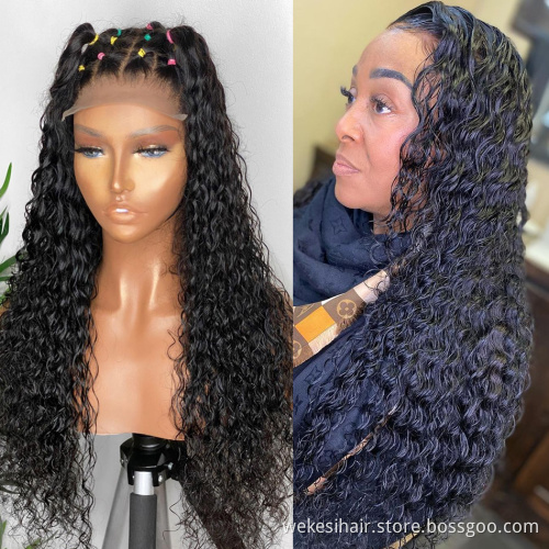Peruvian Lace Front Wigs Natural Curly Full Lace Human Hair Wig For Black Women Glueless Cuticle Aligned Lace Frontal Wigs
